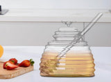 Honey Dispenser with Storage Jar Transparent Container for Syrup & Salad Dressing V1263-JX-5944
