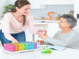 Monthly Pill Case with 32 Removable Compartments and Marking Labels, Twice a Day 30-Day Pill V1189-LC-RY-00262