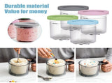 4 Pack of Silicone Lid Containers Replacement for and Lids - Compatible with Series Ice Cream Makers V1192-AZ-W-11385