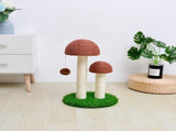 Mushroom Scratching Post with Natural Sisal, Simulation Lawn Climbing Shelf, Multifunctional V1259-DP01-A-2780