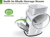 Rotary Cheese Grater Hand Crank - Cheese Shredder with 5 Blades & Storage Room, Easy to Clean, V1258-DP02-I-0005