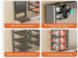 3-Tier Folding Kitchen Storage Rack Plates, Snacks and Serving Dishes, Space-Saving Organiser V1189-WXF-260203-00279