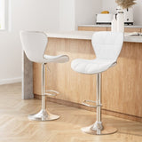 Artiss 2x Bar Stools Gas Lift Leather Seat White BA-TW-NEW4045-WHX2