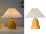 Table Lamp Pleated 3 Color Remote Control Dimmable Bedroom Bedside Night Light Retro Nordic V1294-YM0901-3119240070812