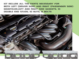 Exhaust Manifold Gasket Set Bolts and Studs Exhaust Manifold Hardware Gasket Kit Compatible V1258-DP02-C-3047