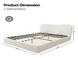 Artiss Queen Bed Frame with Gaslift Storage Wooden Platform Mattress Base Boucle Upholstered White BFRAME-H-DARAGS-Q-WH-ABC