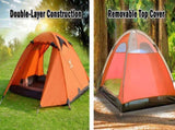 2 Person Portable Outdoor Lightweight Cycling Hiking Backpacking Camping Waterproof Tent - Orange V610-TEN-C2001-ORA