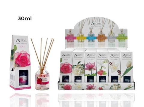 bulk 72 Mini Reed Diffuser 6 Assort Fragrances 30ml V637-INC21673