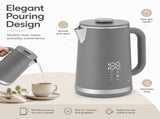 Gray electric kettle, 1.7L stainless steel kettle, 1500W rapid heating, with LED display, adjustable V1197-JY-071602