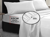 4pc 1000 Thread Count Cotton Rich King Bed Sheet Gift Pack CVC Microfibre Blend in White CVC-10KS-WH