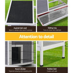 i.Pet Rabbit Hutch Chicken Coop 97cm x 49cm x 86cm Chicken Coop Large Run Wooden Outdoor Cage House PET-GT-RH915L-GW