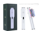 White Vibrating Scalp Massager Comb - LED Therapy & Oil Infuser for Hair Growth V888-ELOSUNG26410