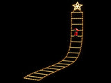 Jingle Jollys Christmas Ladder Lights Santa 3.4m 328LED Hanging Decor Warm White XMAS-MOT-D-LADDER-GD