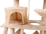 CARLA HOME 141cm Cat Tree Tower for Indoor Cats with Plush Perch, Ladder, Sisal Scratching Posts, V178-36382