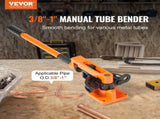 Pipe Tube Bender, 3/8" to 1" OD Manual Pipe Tube Bender with 7 Bending Dies, 180&deg Copper Aluminum V952-SDWGJCSGY7381K20RV0