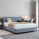 Linen Fabric King Bed Deluxe Headboard Bedhead - Berlin Blue V63-839671