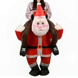 Ride On Santa Claus Cartoon Costumes Air Model Inflatable Costume Funny Dress Up Props Christmas V1263-JX-7890