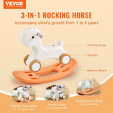 3 in 1 Rocking Horse for Toddlers 1-3 Years, Baby Rocking Horse with Detachable Balance Board and 4 V952-ETYBMHSSLDGNRHG1RV0