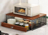 Coffee Machine Stand,Coffee Capsule Storage, Kitchen Counter Organizer with Drawer& Wire Basket, V1337-A9-C57U-QV30