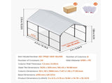 Heavy Duty Metal Carport, 10' x 15' Outdoor Carport with Galvanized Steel Frame & Roof, Car Tent V952-ZXCP10X15FT0DUG2BV0