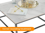 Marble Nesting Coffee Table Side End Tables Bedside Furniture with Solid Metal Frame V767-JJ-XZ316-WKH