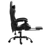 Artiss Gaming Office Chair Executive Computer Leather Chairs Footrest Grey OCHAIR-G-R4775-FT-BK-GY