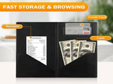 Professional Check Presenters for Restaurants - Black Server Checkbooks with Thank You Imprint for V1192-AZ-W-6306