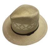 Natural STRAW PANAMA HAT FEDORA Summer Trilby Sun Summer Cap BR108 - 58cm V563-BR108-58CM