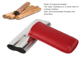 Cigar Case Holder Portable Leather 2 Holder Cigar Case with Stainless Steel Tube for Outdoor Travel V1294-YM0703-3117230048511