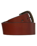 Mens Metal Loop Genuine Buffalo Leather Belt Dual Size - Brown V563-M00021-BROWN-M
