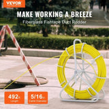 Fish Tape Fiberglass, 150 m, 7.9 mm, Duct Rodder Fishtape Wire Puller, Cable Running Rod with Steel V952-DZJYD516492FT7WCTV0