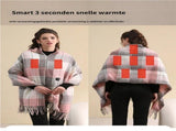 Women's Scarf, Heated Scarf, 3-speed temperature control, for Cold Weather, Travel and Daily V1189-LC-DG-00354