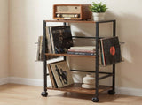 Levede Record Player Stand with Storage Vinyl Record Holder with Display Area EA0296-BR-AU