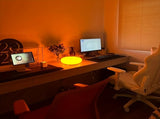 Retro Bauhaus Donut Bedside Lamp - Cordless Vibrant Orange Ambient Light and Sconce with Touch V888-ELOSUNG49025