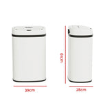 Devanti 50L Sensor Bin Motion Rubbish Automatic White SB-D-50-WH