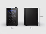 8 Bottle Thermoelectric Wine Fridge, 65W, UV Protected Glass Door, Soft LED Illumination V196-BF8