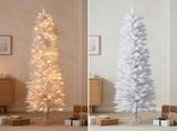 Christabelle 1.8m 6ft White Fairy Floss Christmas Tree Pre Lit RGB LED Flocked Slim 20 Modes Fe 112_WFLWF6