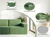 Artiss Modular 3-Seater Sofa Bed Convertible Sectional Floor Couch with Deep Seat SB-B-SOFA-3SEAT-GN