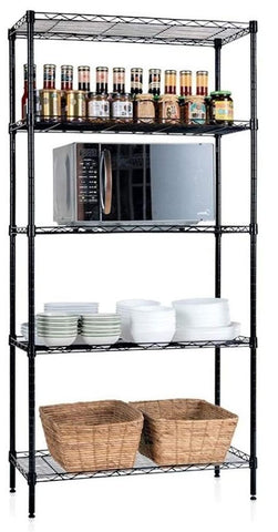 CARLA HOME 5-Tier Adjustable Metal Storage Shelves Wire Rack Organizer for Kitchen, Pantry, Bathroom LSB-36204