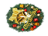 Xmas Wreath for Front Door Plastic Xmas Pine Wreath Decoration with Balls Ornament for Fireplace V1294-YM0901-3115240094613