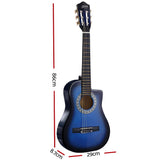Alpha 34 Inch Classical Guitar Wooden Body Nylon String Beginner Kids Gift Blue GUITAR-D-34-BLUE