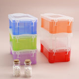 6 Pcs Small Plastic Colorful Crayon Box with Lid, Stackable Storage Case Mini Organizer Containers V1369-AZ3-W-16354