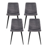 Artiss Dining Chairs Set of 4 Velvet Horizontal Slope Grey MO-DIN-03-VEL-GYX4