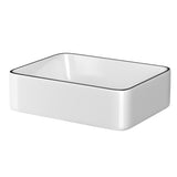 Cefito Bathroom Basin Ceramic Vanity Sink Hand Wash Bowl Above Counter 48x37cm CB-480-WH-BK
