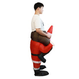 Santa Costume Funny Father Christmas Riding Inflatable Show Party Cosplay Role Playing Props V1294-YM0703-3115230047711