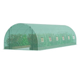 Walk-in Tunnel Greenhouse 29.2x9.7x6.5ft Galvanized Frame PE Cover Green V952-SDXWS30X10X7LDOYEV0