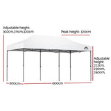 Instahut Gazebo Pop Up Marquee 3x6 Folding Tent Wedding 500D Oxford Fabric White GAZEBO-T-3X6-F-WH