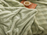 Green Luxury Tuscany Fleece Rabbit Fur Bubble Blanket - Double-Sided Thickened Soft V888-ELOSUNG49337