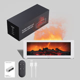 150ml White Humidifier with Fireplace Flames, 7-Color LED, Aromatherapy Diffuser, Remote Control, V1188-MS-325-0195