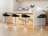 Artiss 4x Bar Stools PU Leather Gas Lift Black BA-K-719-BK-X4